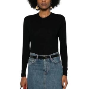 VINCE M SWEATER WOOL CASHMERE BLEND CREW NECK PULLOVER BLACK MSRP $295